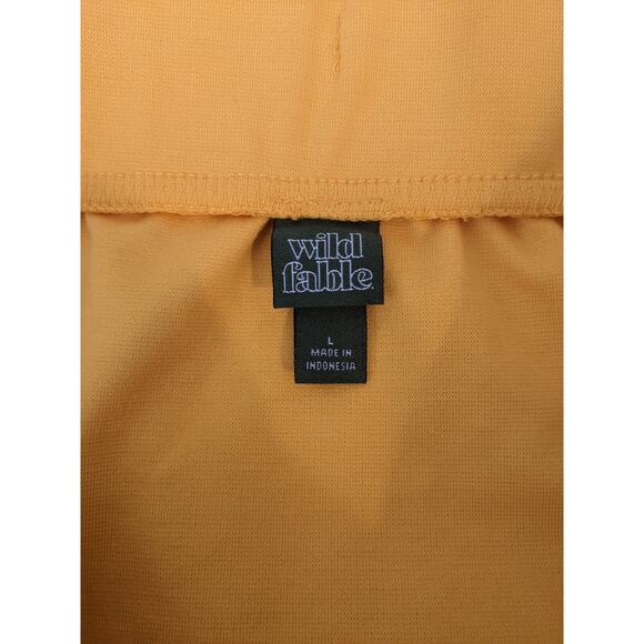 Wild Fable Active Skirt L Orange Mini Knit Tennis ALine Sports Stripe Drawstring - Picture 3 of 11